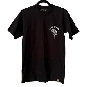 State of Flux Unisex SF CA Tiger Black Graphic Short Sleeve T-Shirt Streetwear-S